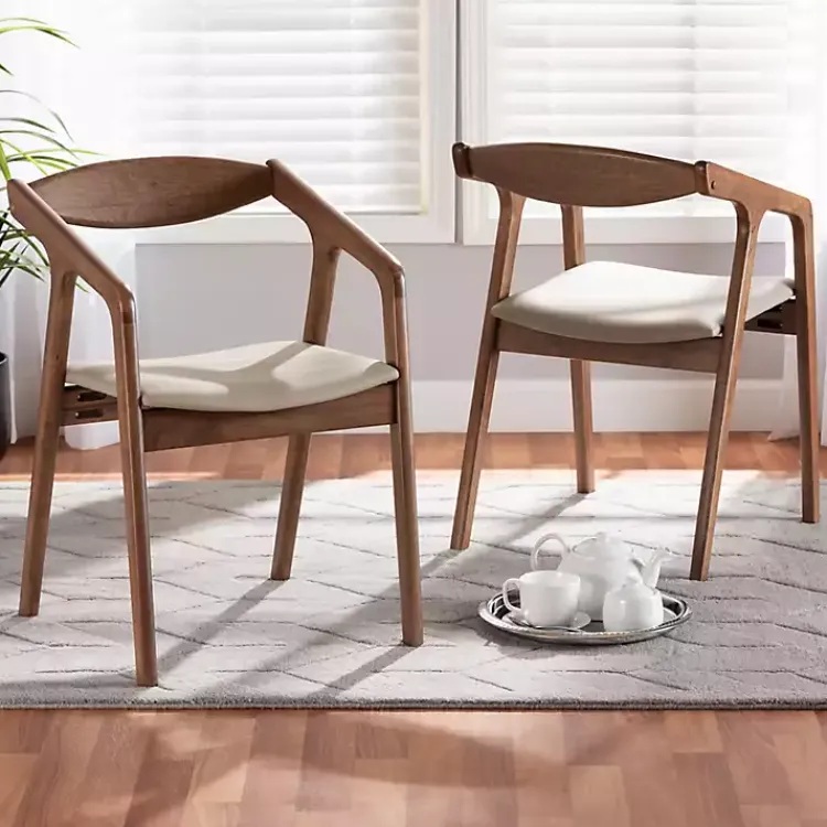 Kirklands Home Faux Leather Harland Dining Chairs, Set of 2 Gray Sale
