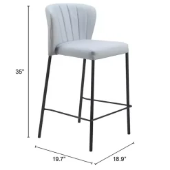 Kirklands Home Faux Leather Liddy Counter Stools, Set of 2 Gray Outlet