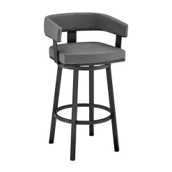 Kirklands Home Faux Leather Lorin Swivel Counter Stool Gray Best