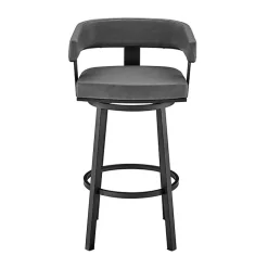 Kirklands Home Faux Leather Lorin Swivel Counter Stool Gray Best