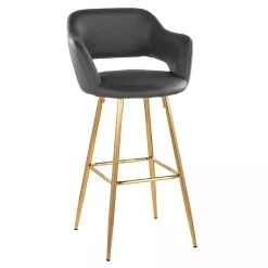 Kirklands Home Faux Leather Marge Bar Stools, Set of 2 Gray Best