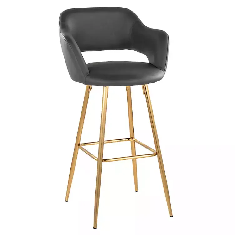 Kirklands Home Faux Leather Marge Bar Stools, Set of 2 Gray Best