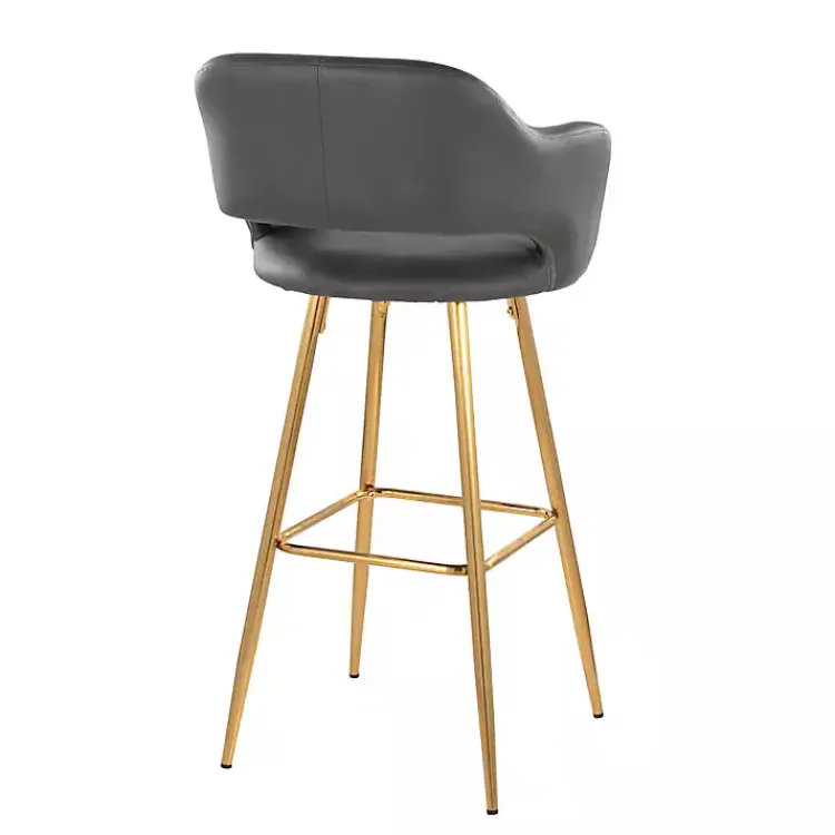 Kirklands Home Faux Leather Marge Bar Stools, Set of 2 Gray Best