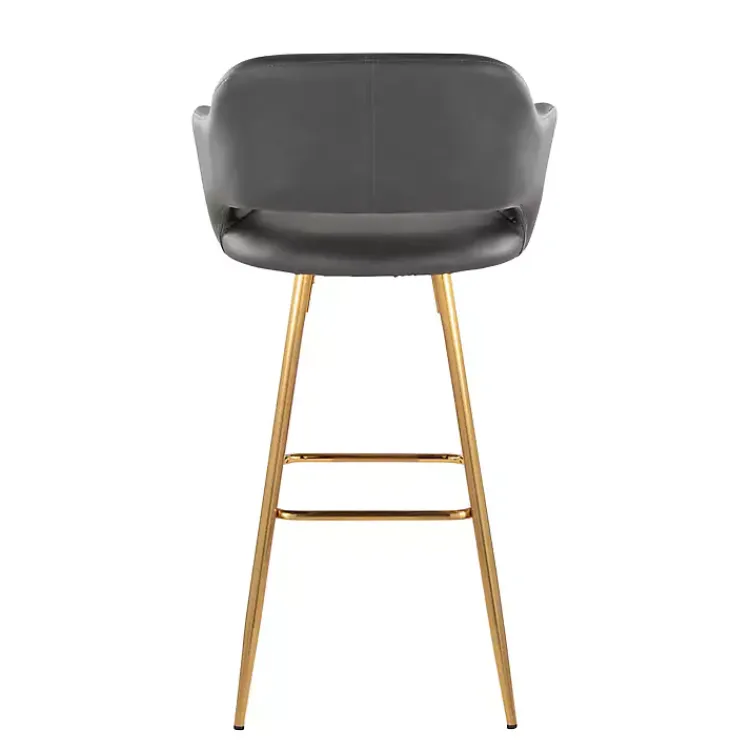 Kirklands Home Faux Leather Marge Bar Stools, Set of 2 Gray Best