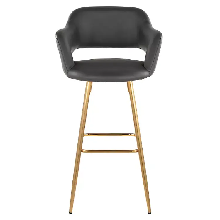 Kirklands Home Faux Leather Marge Bar Stools, Set of 2 Gray Best
