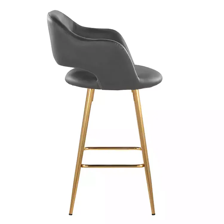 Kirklands Home Faux Leather Marge Counter Stools, Set of 2 Gray Sale