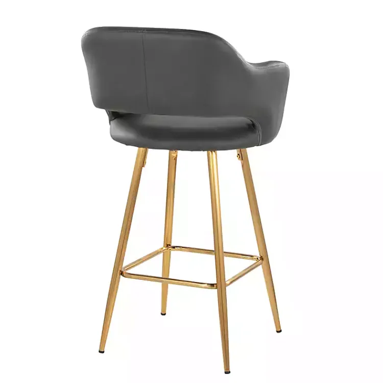 Kirklands Home Faux Leather Marge Counter Stools, Set of 2 Gray Sale