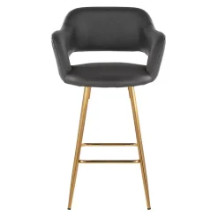 Kirklands Home Faux Leather Marge Counter Stools, Set of 2 Gray Sale