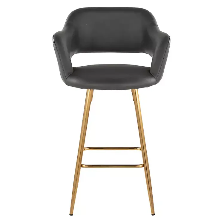 Kirklands Home Faux Leather Marge Counter Stools, Set of 2 Gray Sale