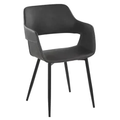 Kirklands Home Faux Leather Marge Dining Chairs, Set of 2 Gray Discount