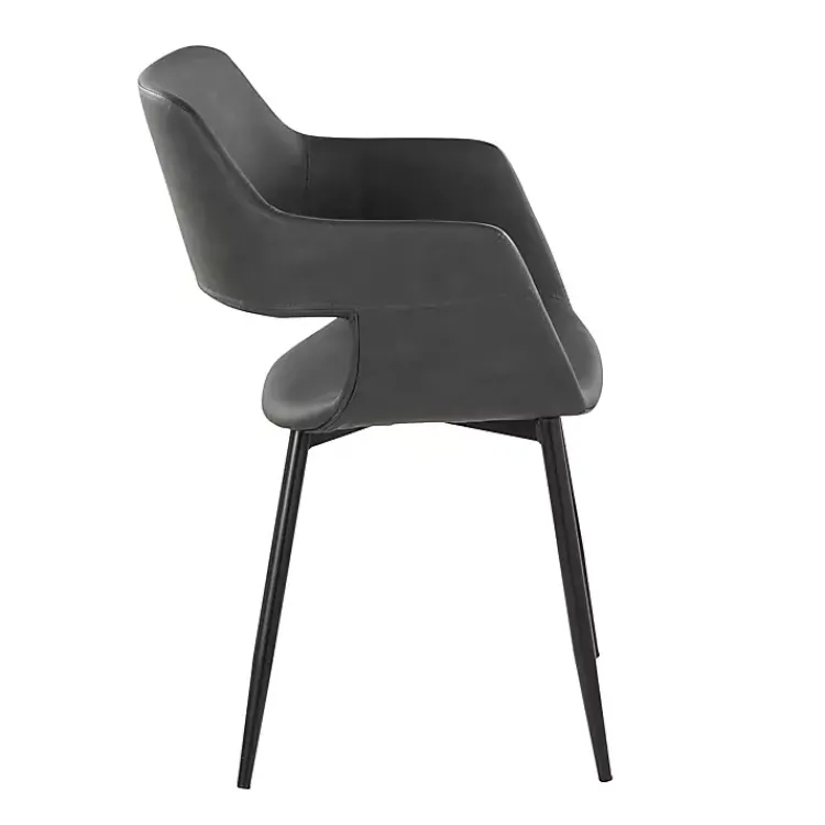 Kirklands Home Faux Leather Marge Dining Chairs, Set of 2 Gray Discount