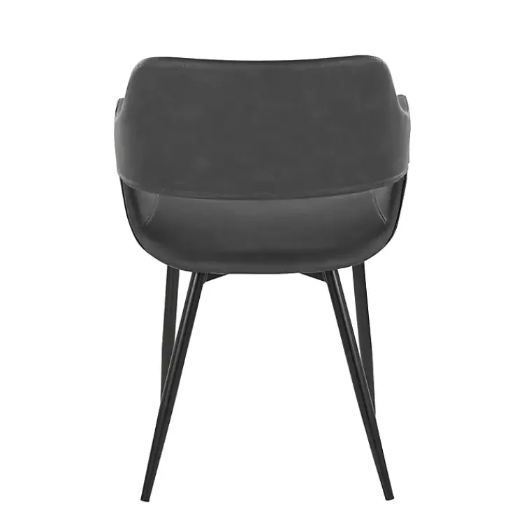 Kirklands Home Faux Leather Marge Dining Chairs, Set of 2 Gray Discount