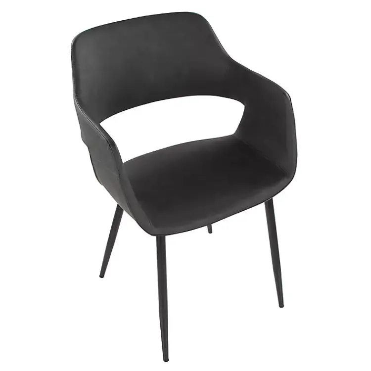 Kirklands Home Faux Leather Marge Dining Chairs, Set of 2 Gray Discount