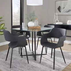 Kirklands Home Faux Leather Marge Dining Chairs, Set of 2 Gray Discount