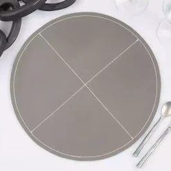 Kirklands Home Faux Leather Placemats, Set of 4 Gray