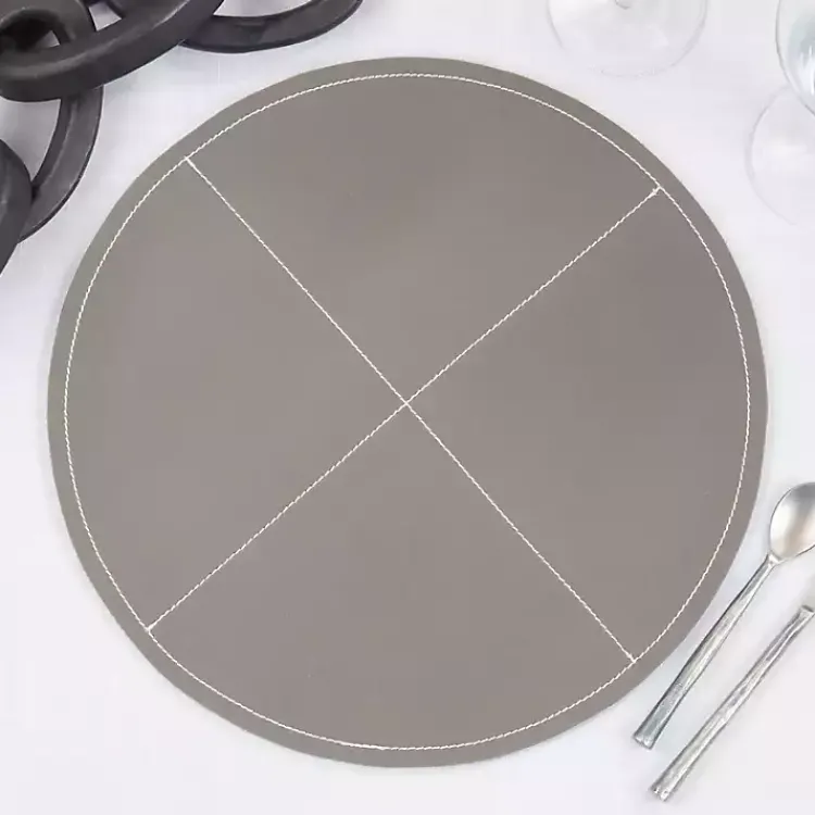 Kirklands Home Faux Leather Placemats, Set of 4 Gray