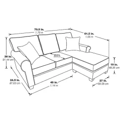 Kirklands Home Faux Leather Rolled Arm Sectional Gray Sale