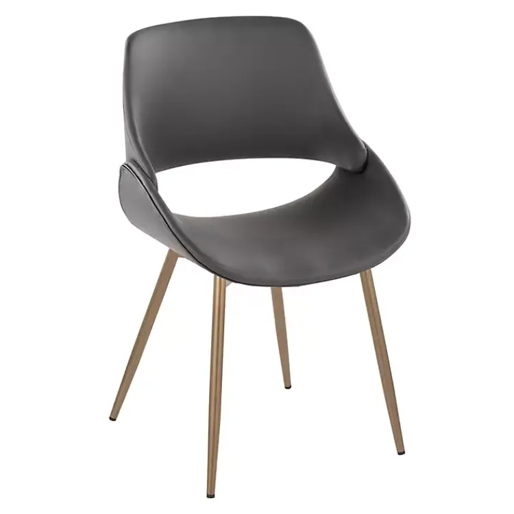Kirklands Home Faux Leather Scooped Accent Chairs, Set of 2 Gray Hot