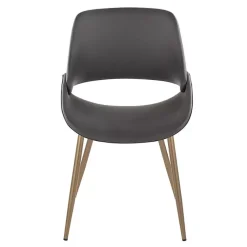 Kirklands Home Faux Leather Scooped Accent Chairs, Set of 2 Gray Hot
