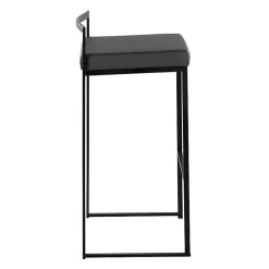 Kirklands Home Faux Leather Stackable Bar Stools, Set of 2 Gray Outlet