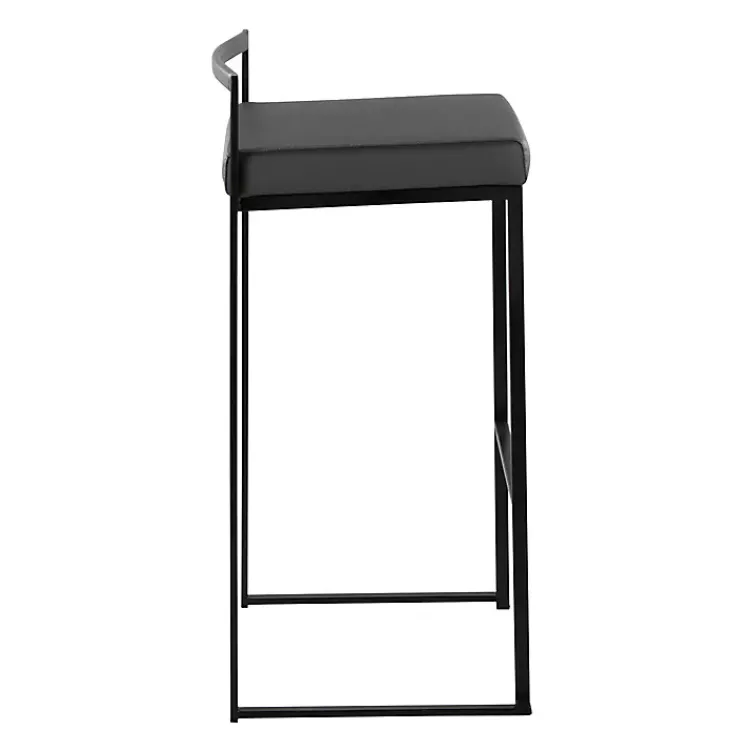 Kirklands Home Faux Leather Stackable Bar Stools, Set of 2 Gray Outlet