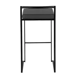 Kirklands Home Faux Leather Stackable Bar Stools, Set of 2 Gray Outlet