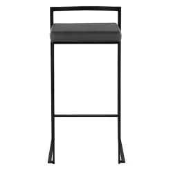 Kirklands Home Faux Leather Stackable Bar Stools, Set of 2 Gray Outlet