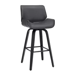 Kirklands Home Faux Leather Tyler Swivel Bar Stool Gray Outlet
