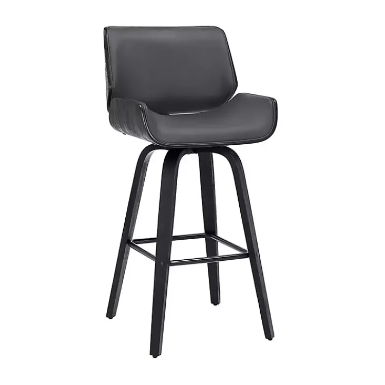 Kirklands Home Faux Leather Tyler Swivel Bar Stool Gray Outlet