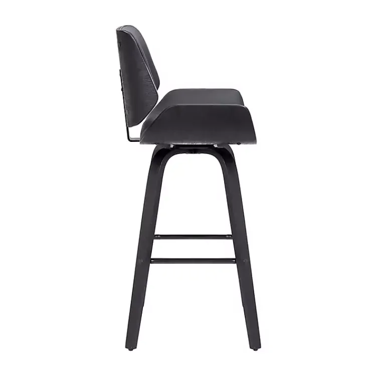 Kirklands Home Faux Leather Tyler Swivel Bar Stool Gray Outlet