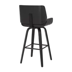 Kirklands Home Faux Leather Tyler Swivel Bar Stool Gray Outlet