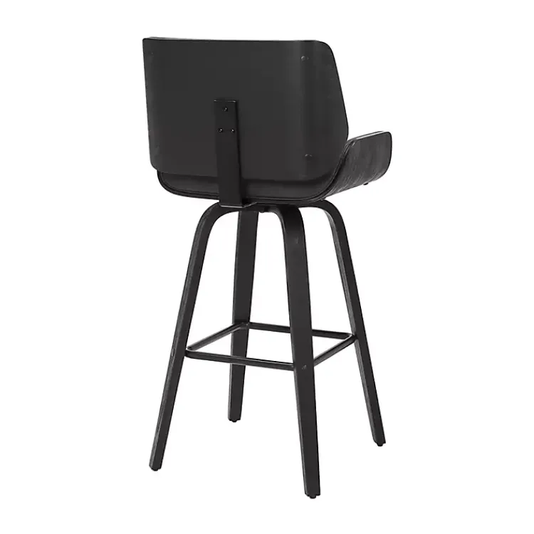 Kirklands Home Faux Leather Tyler Swivel Bar Stool Gray Outlet