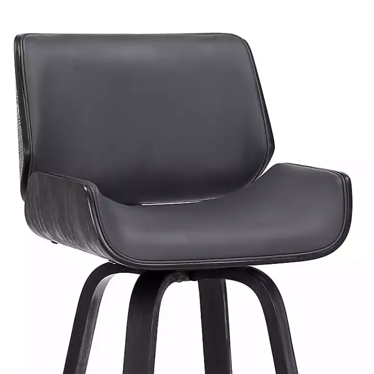Kirklands Home Faux Leather Tyler Swivel Bar Stool Gray Outlet