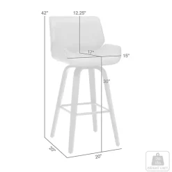 Kirklands Home Faux Leather Tyler Swivel Bar Stool Gray Outlet