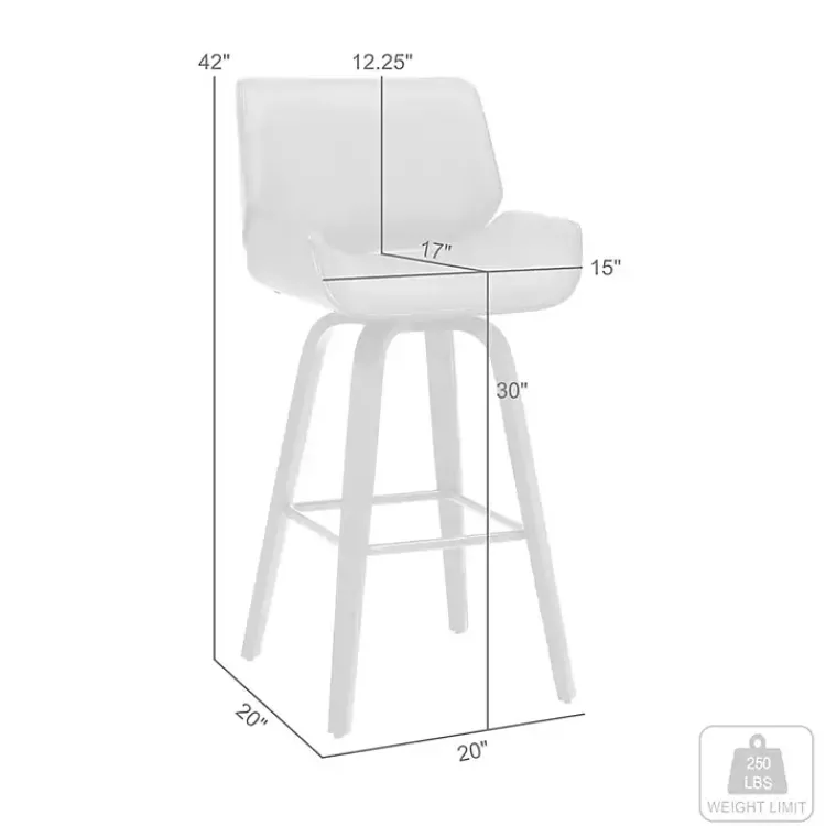 Kirklands Home Faux Leather Tyler Swivel Bar Stool Gray Outlet