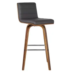 Kirklands Home Faux Leather Vienna Swivel Counter Stool Gray Outlet
