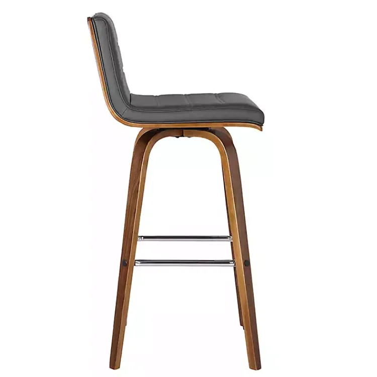 Kirklands Home Faux Leather Vienna Swivel Counter Stool Gray Outlet