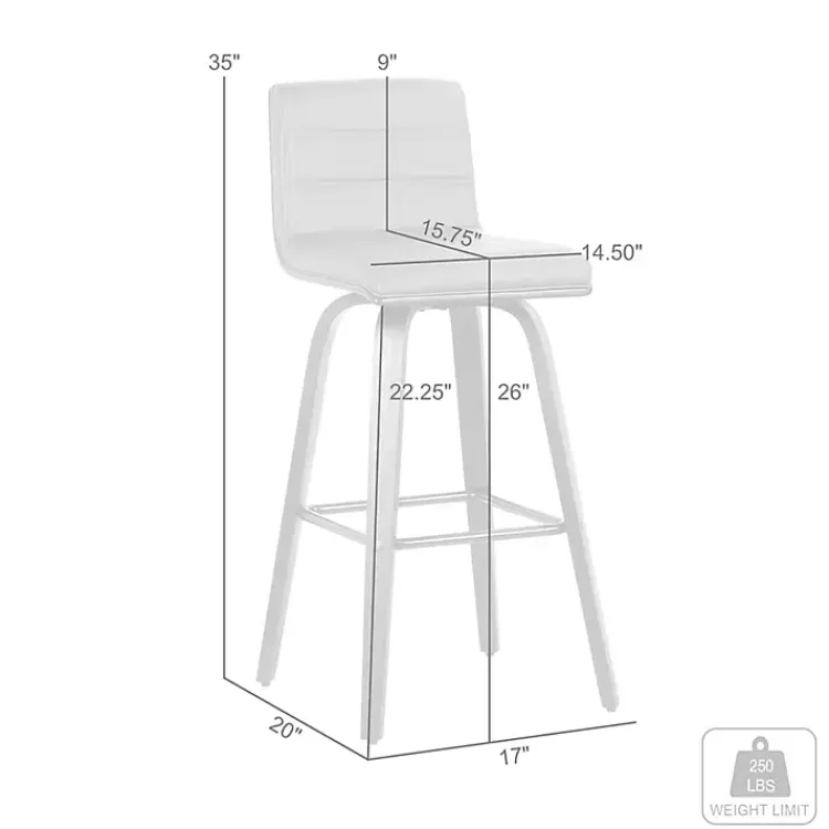 Kirklands Home Faux Leather Vienna Swivel Counter Stool Gray Outlet