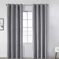 Kirklands Home Faux Suede Blackout Curtain Panel, 95 in. Gray Hot