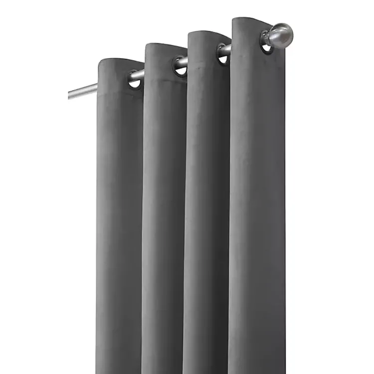 Kirklands Home Faux Suede Blackout Curtain Panel, 95 in. Gray Hot