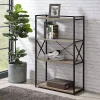 Kirklands Home Gray Finish X Frame Open Shelf Bookcase Outlet