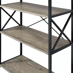 Kirklands Home Gray Finish X Frame Open Shelf Bookcase Outlet