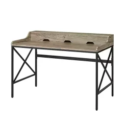 Kirklands Home Gray Finish X Frame Wooden Hinged Top Desk Online