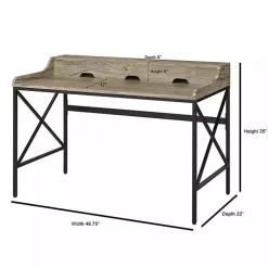 Kirklands Home Gray Finish X Frame Wooden Hinged Top Desk Online