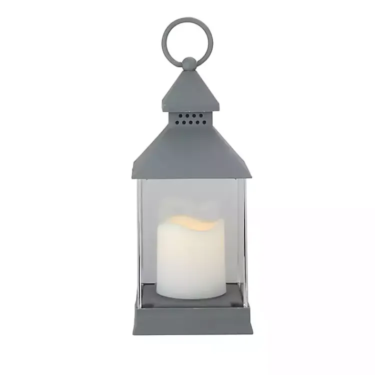 Lanterns>Kirklands Home Flameless LED Candle Lantern Gray