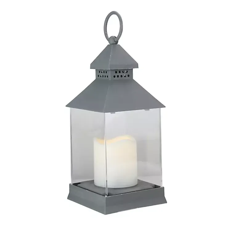 Lanterns>Kirklands Home Flameless LED Candle Lantern Gray