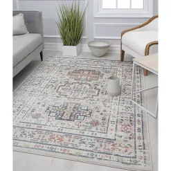 Kirklands Home Gray Flaxen Sundara Gabriel Area Rug, 5x7 Clearance