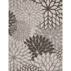 Kirklands Home Floral Burst Outdoor Area Rug, 7x10 Gray Hot