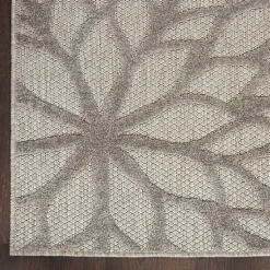 Kirklands Home Floral Burst Outdoor Area Rug, 7x10 Gray Hot