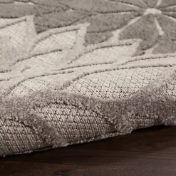 Kirklands Home Floral Burst Outdoor Area Rug, 7x10 Gray Hot